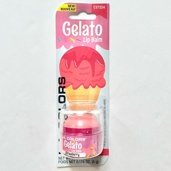 (women) 🏷️ kawaii strawberry & vanilla gelato lip balm lip gloss set of 2 - Picture 5 of 16